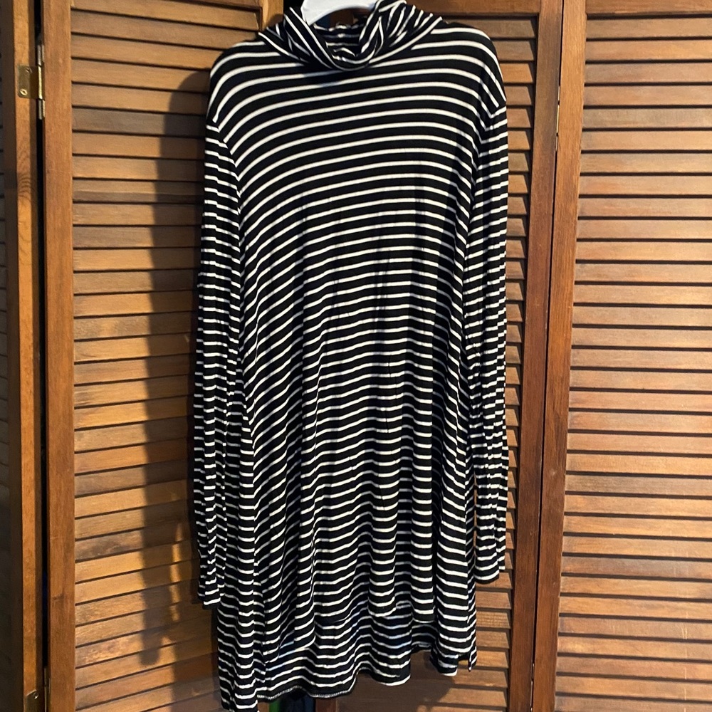 Striped turtle neck dress